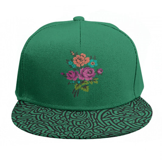 POLYCHROME FLORAL Baseball Cap - Green | Outfique | Hats |