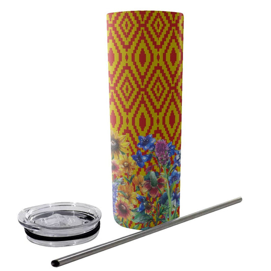 AMERICAN WILDFLOWERs Tumbler With Stainless Steel Straw