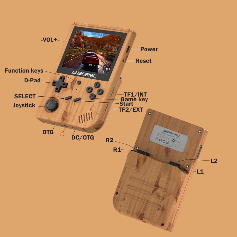 Anbernic RG351V Wood Grain Retro Gaming Console w/ 2500+ Games | CANAANWEAR | Electronics |