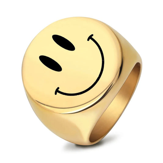 HAPPY FACE Stainless Steel Ring
