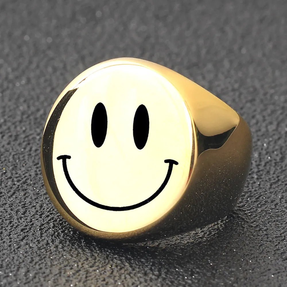 HAPPY FACE Stainless Steel Ring | CANAANWEAR | Jewelry |