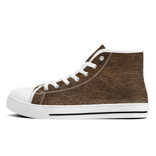 LEATHERTONE [Brown] High Top Canvas Sneakers